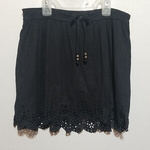 Justice Black Skort with Eyelet Hem